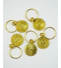 Monety Złote - Metalowe Koraliki Do Włosów 5 sztuk
