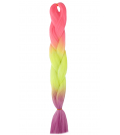 Ombre Neon Różowy - Neonowa Limonka - Fuchsia  "GLOW Braids Świecące w Ciemności" - Włosy Syntetyczne Magfactory